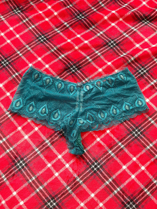 Turquoise mesh panties (used)