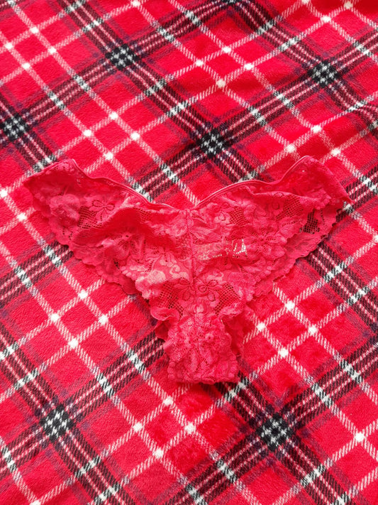 Red mesh panties (used)