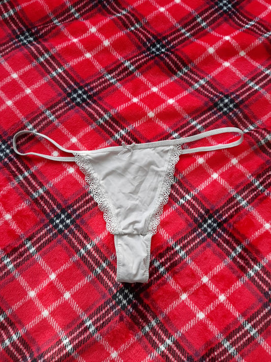 Small white thin thong (used)